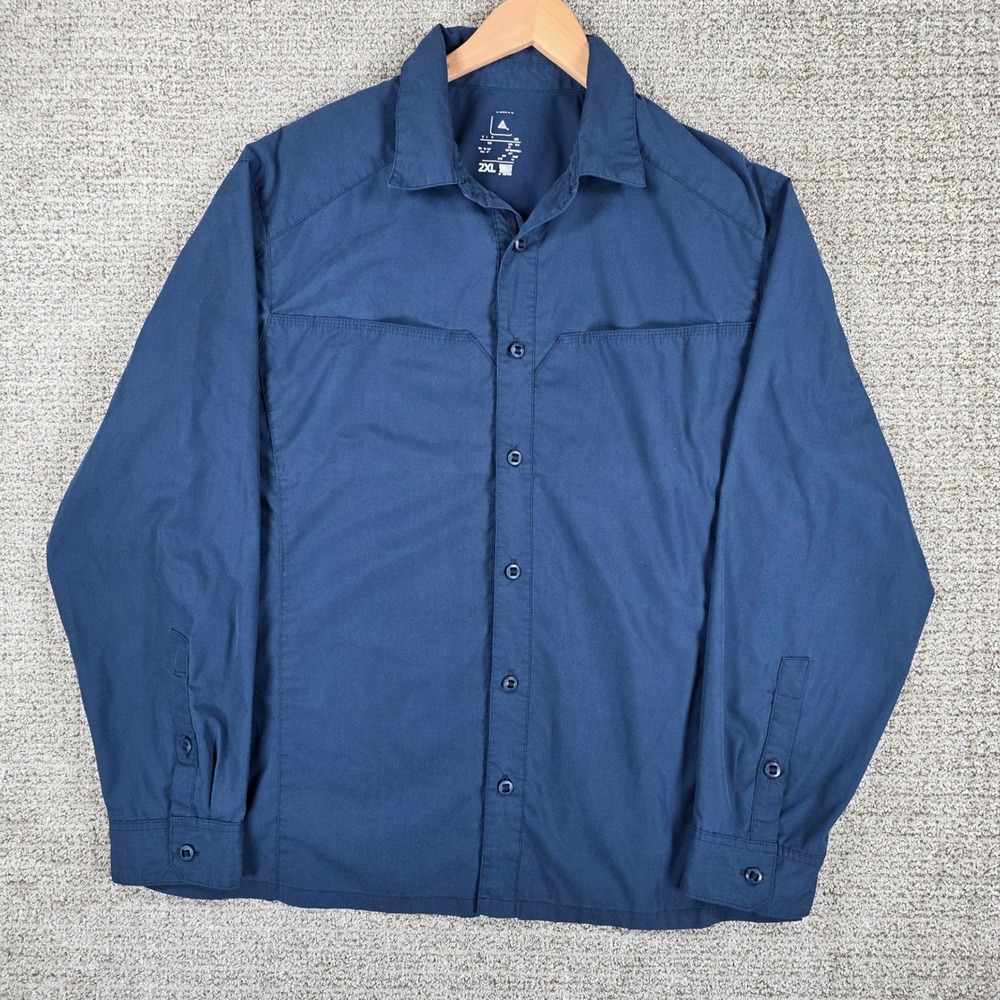Triple Aught Design TAD Gear Gemini Mens Blue Long Sleeve Button Up Shirt 2XL